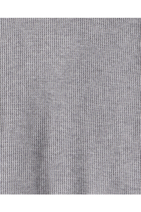 Remera de algodón térmico, manga larga, gris Sin color