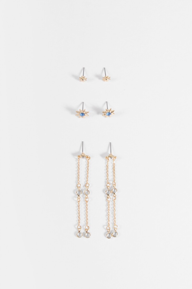 Set de 3 caravanas mystic dorado