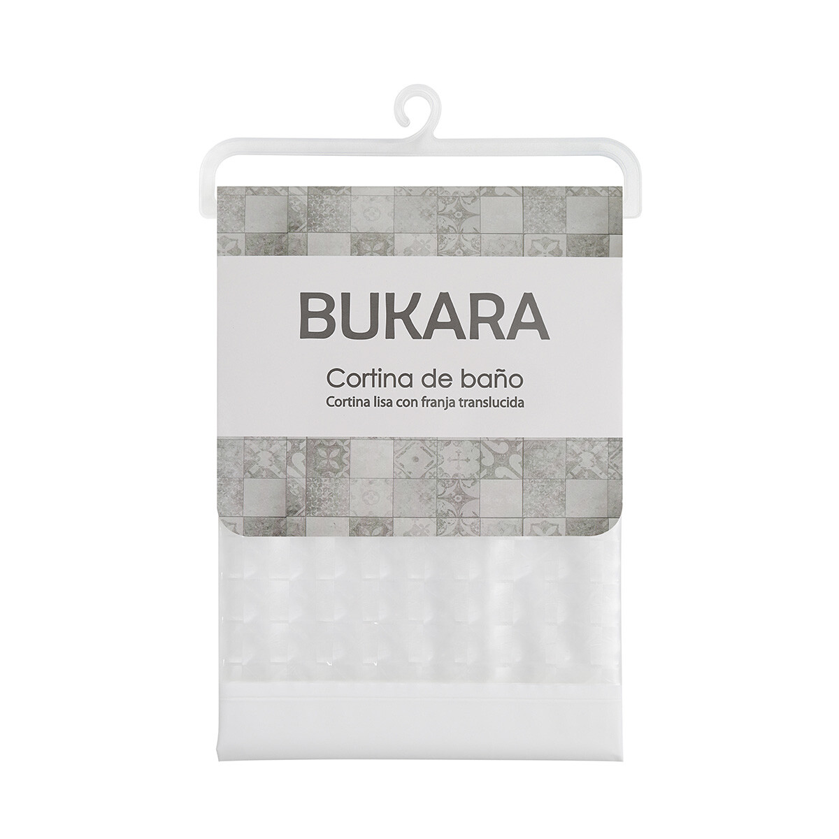 Cortina Baño con Transparencia Bukara con Argollas 180 x 180 cm - BLANCO 