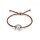 PULSERA DE HILO MARRÓN CON PERLA SHELL FORNITURA BAÑADA EN PLATA DE LEY. Pulsera