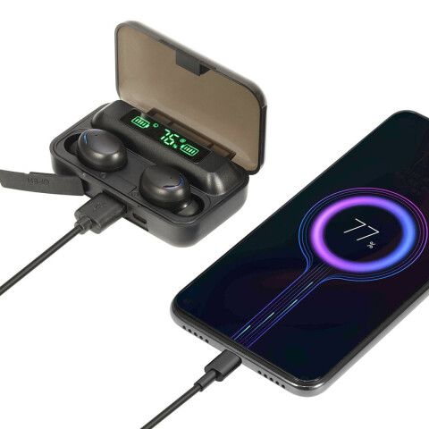 Auricular TWS Inalámbrico Con Power Bank BT BTH-F9-5 Negr Auricular TWS Inalámbrico Con Power Bank BT BTH-F9-5 Negr