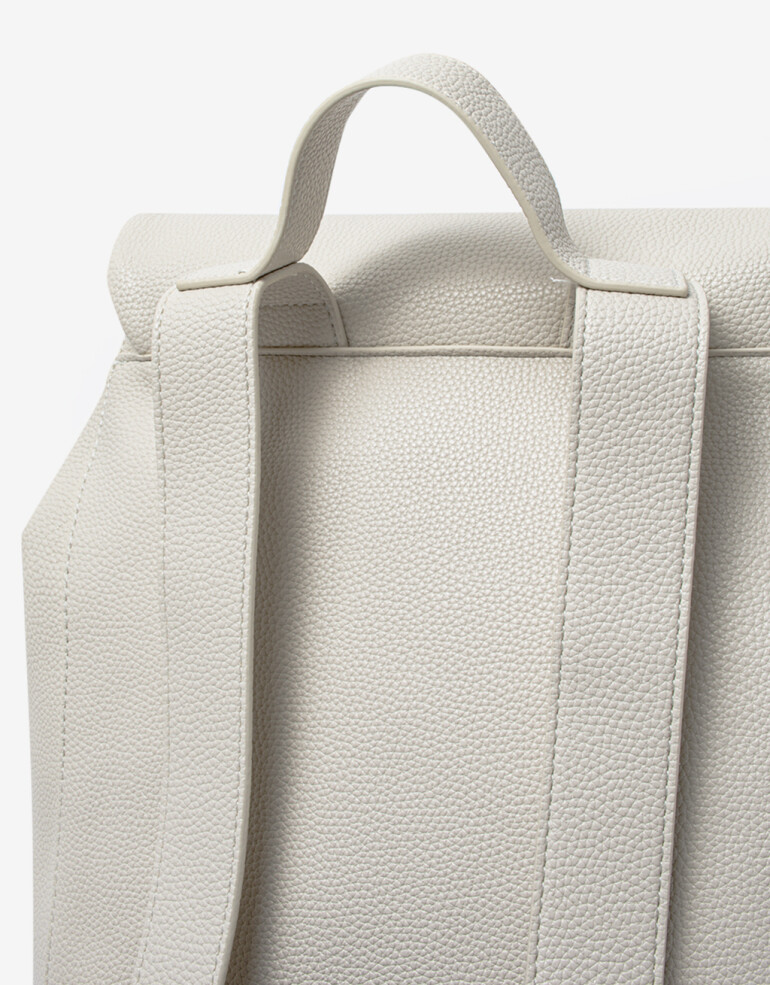 Mochilas Urbanas Mochila Con Hebillas - Blanco Crudo