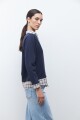Sweatshirt con camisa azul marino