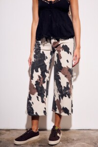 Jean Wide Leg Print Vaca Print
