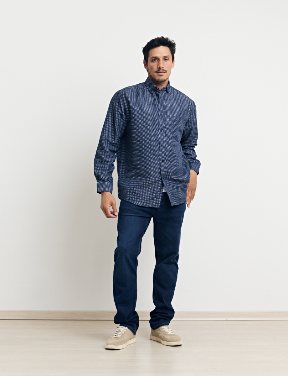 012669 CAMISA HARRINGTON LABEL Azul Osc/bla