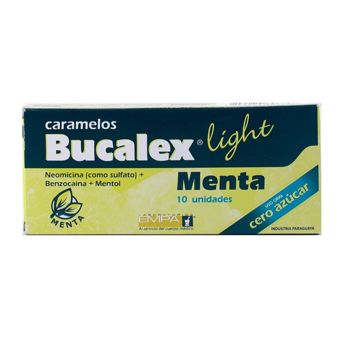 BUCALEX LIGHT MENTA CJ X 10 CARAMELOS única