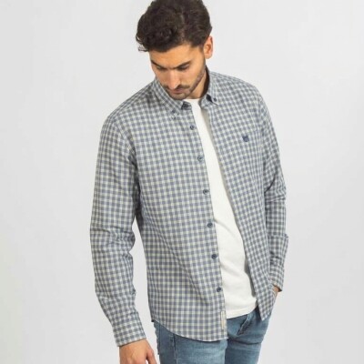 Camisa a Cuadros Gris y Amarillo
