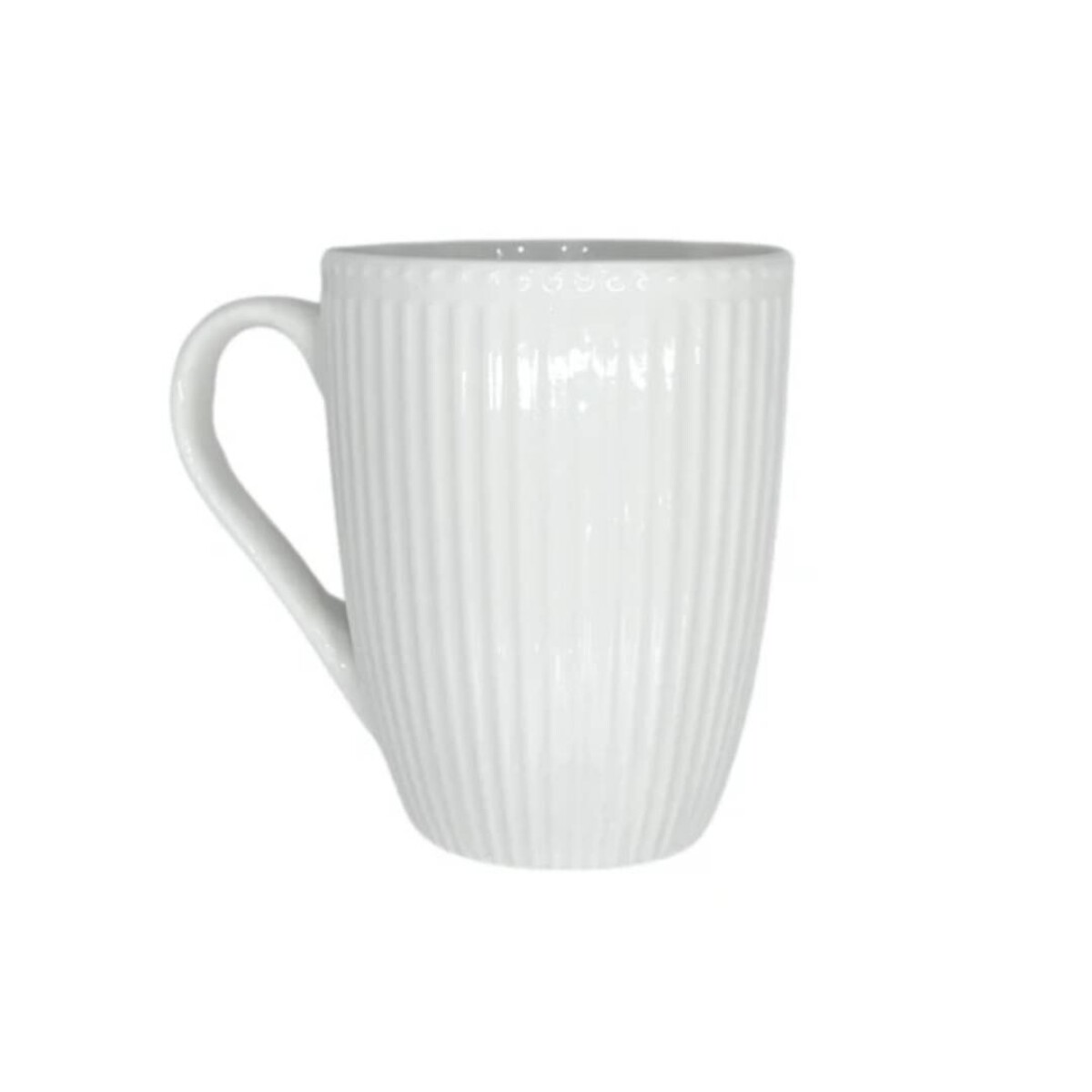 SET X4 TAZAS DISEÑO RAYAS 360ML 8.5X10.5CM - BLANCO 
