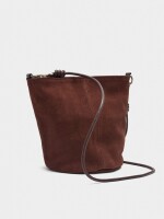 Bolso Bucket De Piel Con Bandolera burdeos
