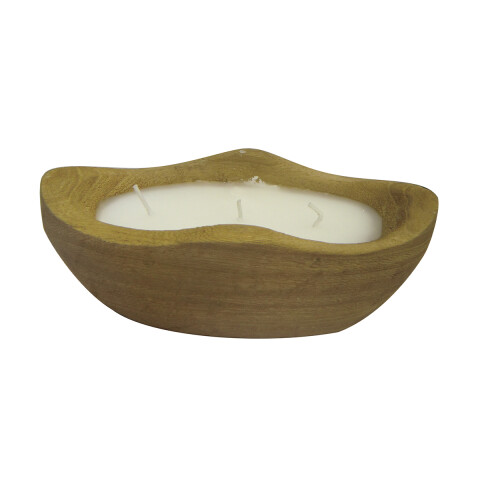 Vela Ovalada con Soporte de Madera 21 x 11 cm U