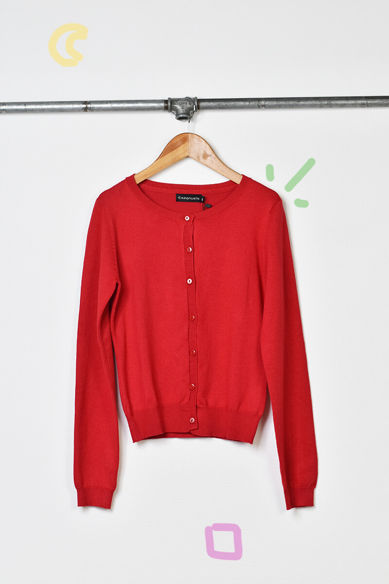 Cardigan Niña escote U - Rojo 