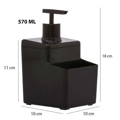 Dispensador Jabón Líquido Concept 570ml Baño Cocina Plástico Negro