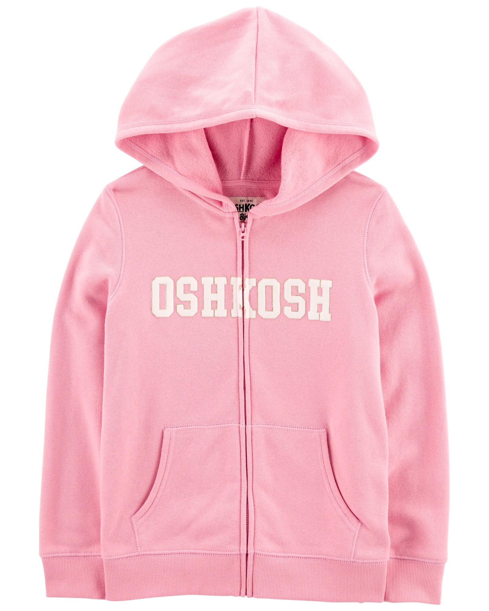Campera de algodón con felpa, con capucha y logo. Talles 6-14 Sin color