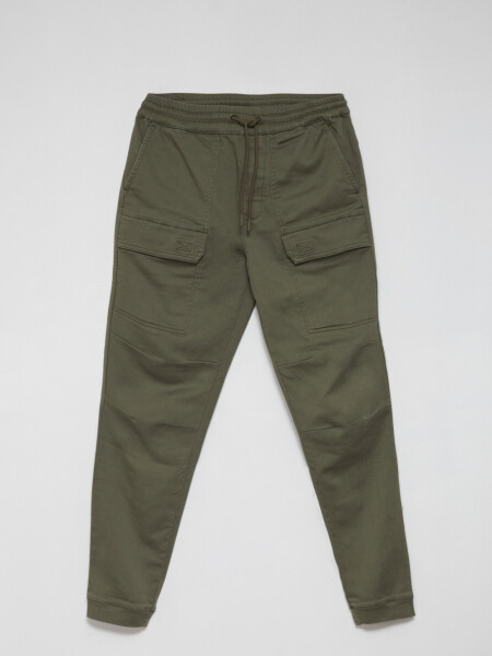 Pantalón cargo jogger de algodón Verde Militar