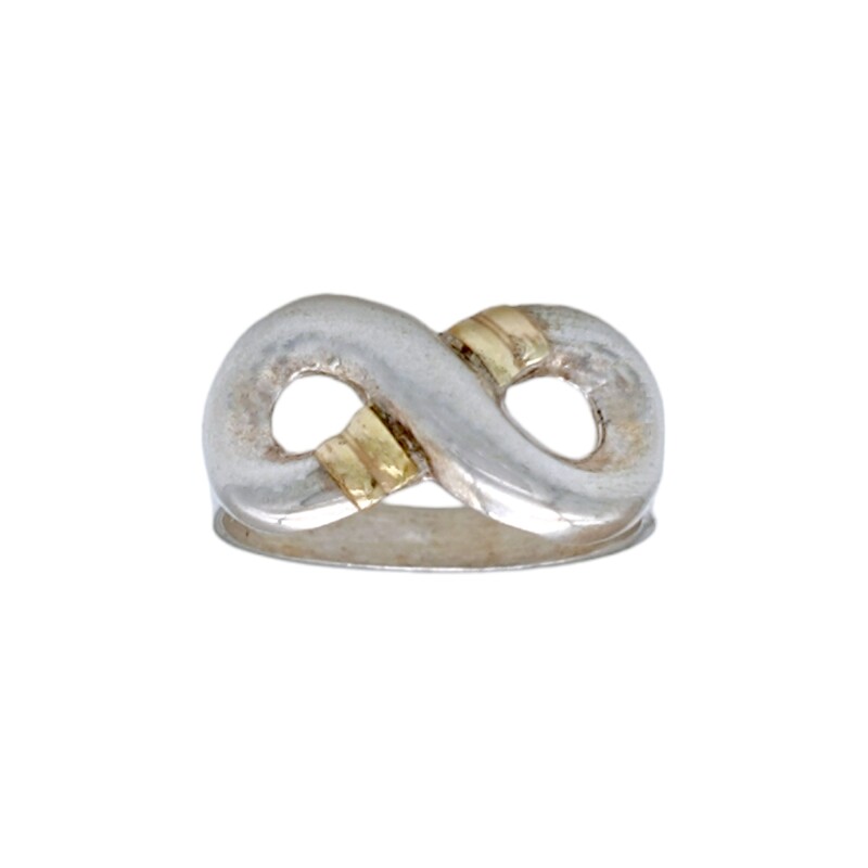 Anillo Infinito-Plata y Oro-Sin Piedra-AN5722 sinpiedra
