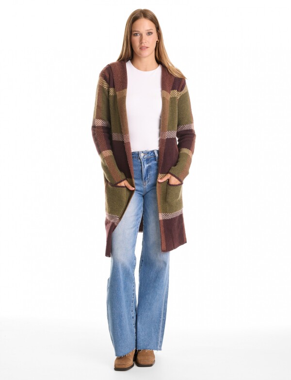 Cardigan Capucha OLIVA/MULTI
