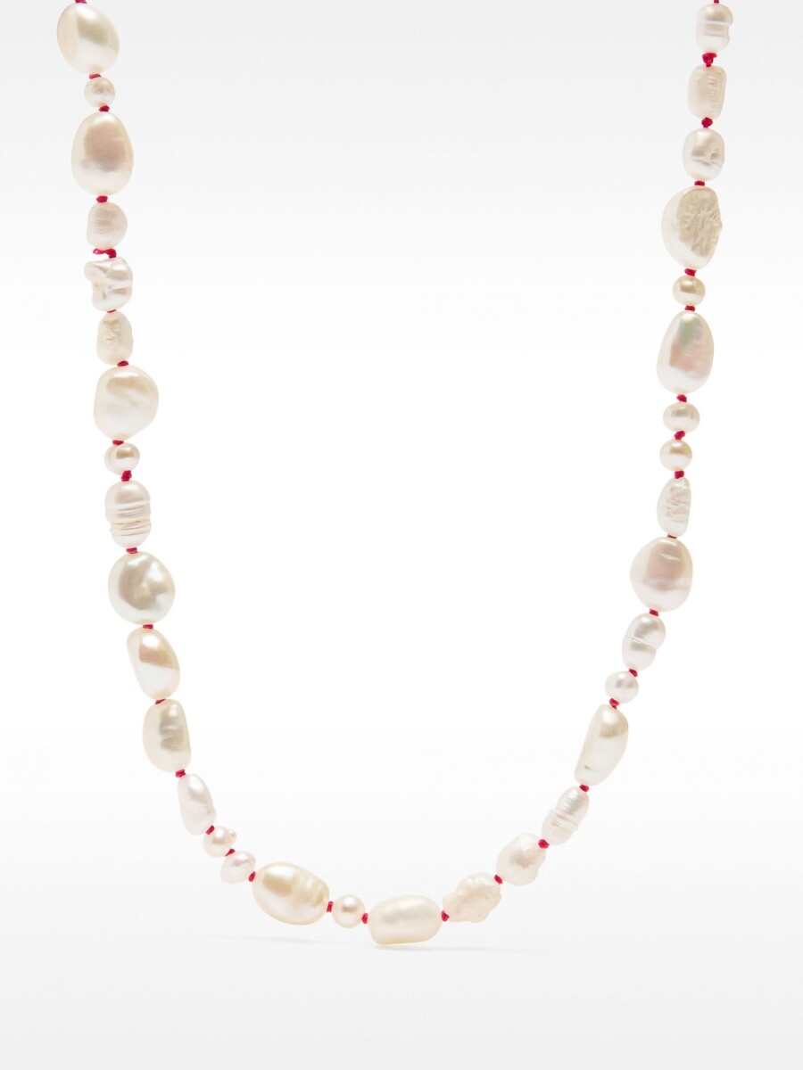 Collar Con Perlas De Agua Dulce - Plata De Ley 925 rosa