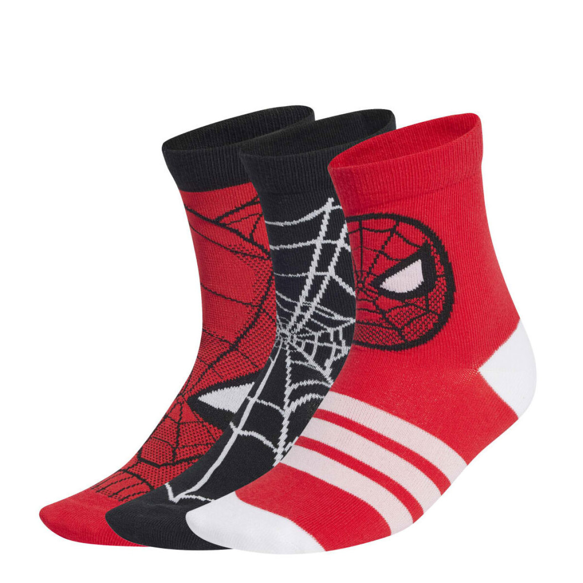 Medias Infantiles Adidas Marvel Spider Man 3 Pares - Rojo - Negro - Blanco 
