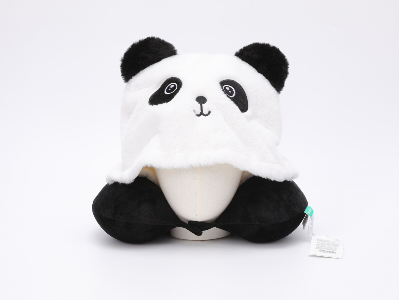 ALMOHADA CERVICAL DE ESPUMA VISCOELÁSTICA EN FORMA DE U CON CAPUCHA (PANDA) 