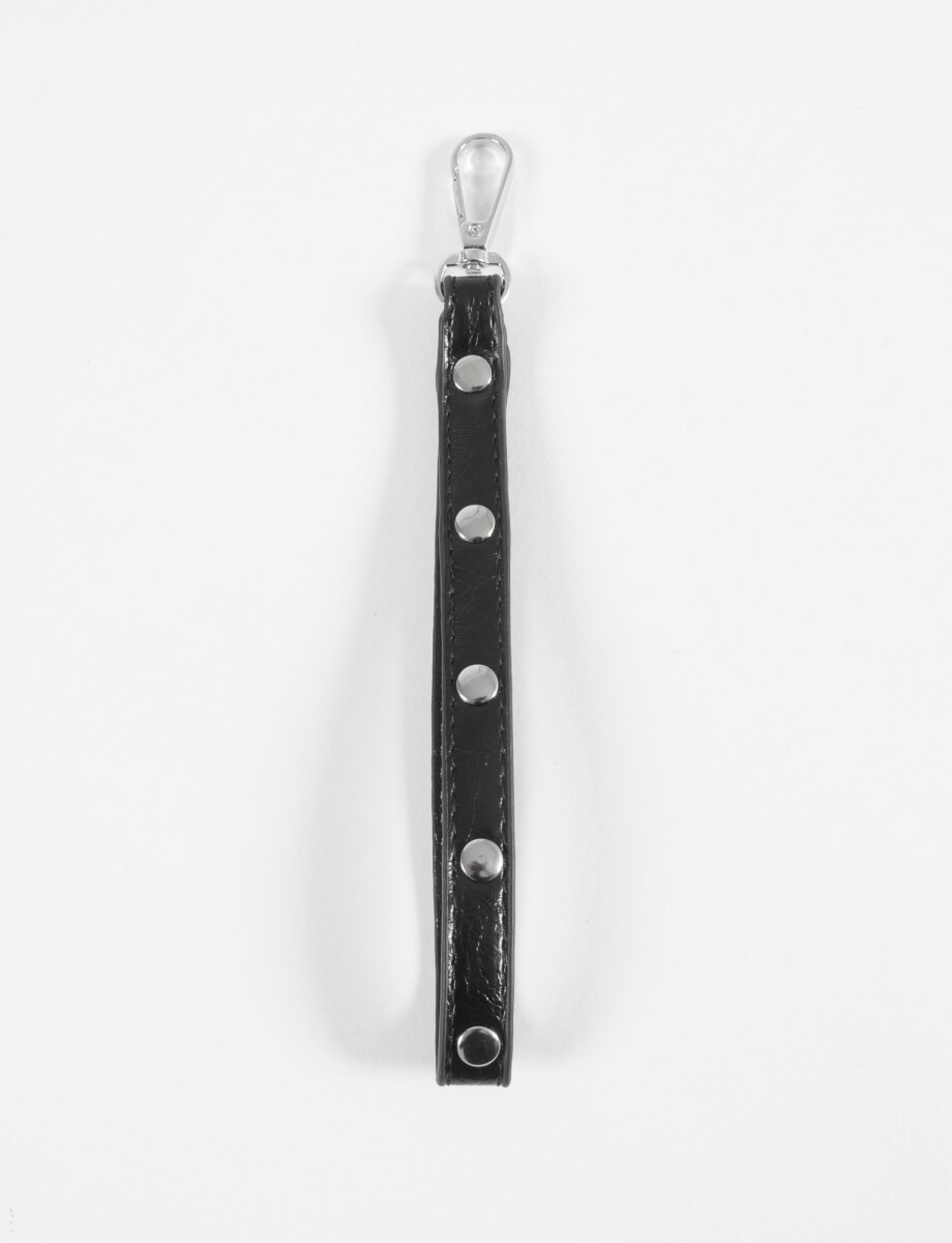 Llavero de PU con tachas - negro 
