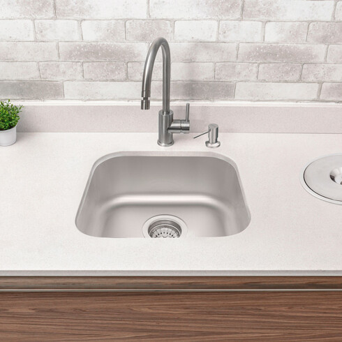 PILETA DE COCINA SIMPLE RECTANGULAR ACERO INOXIDABLE 000