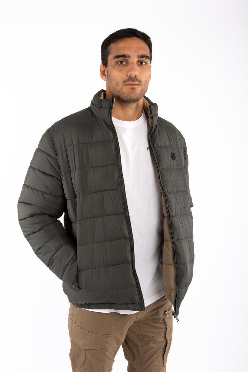 Campera Reversible Verde - Beige