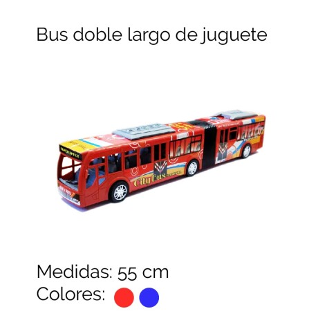 Bus Doble Largo De Juguete De 55cm Unica
