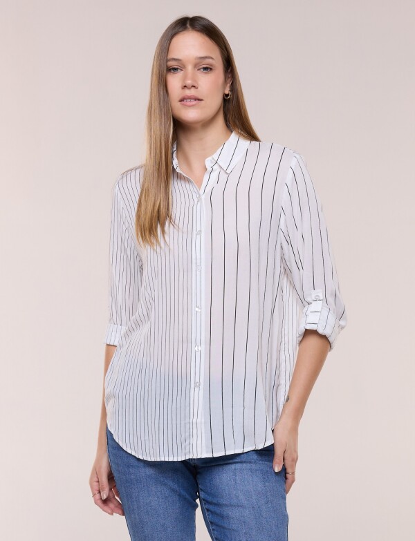 Camisa Lineas BLANCO/NEGRO