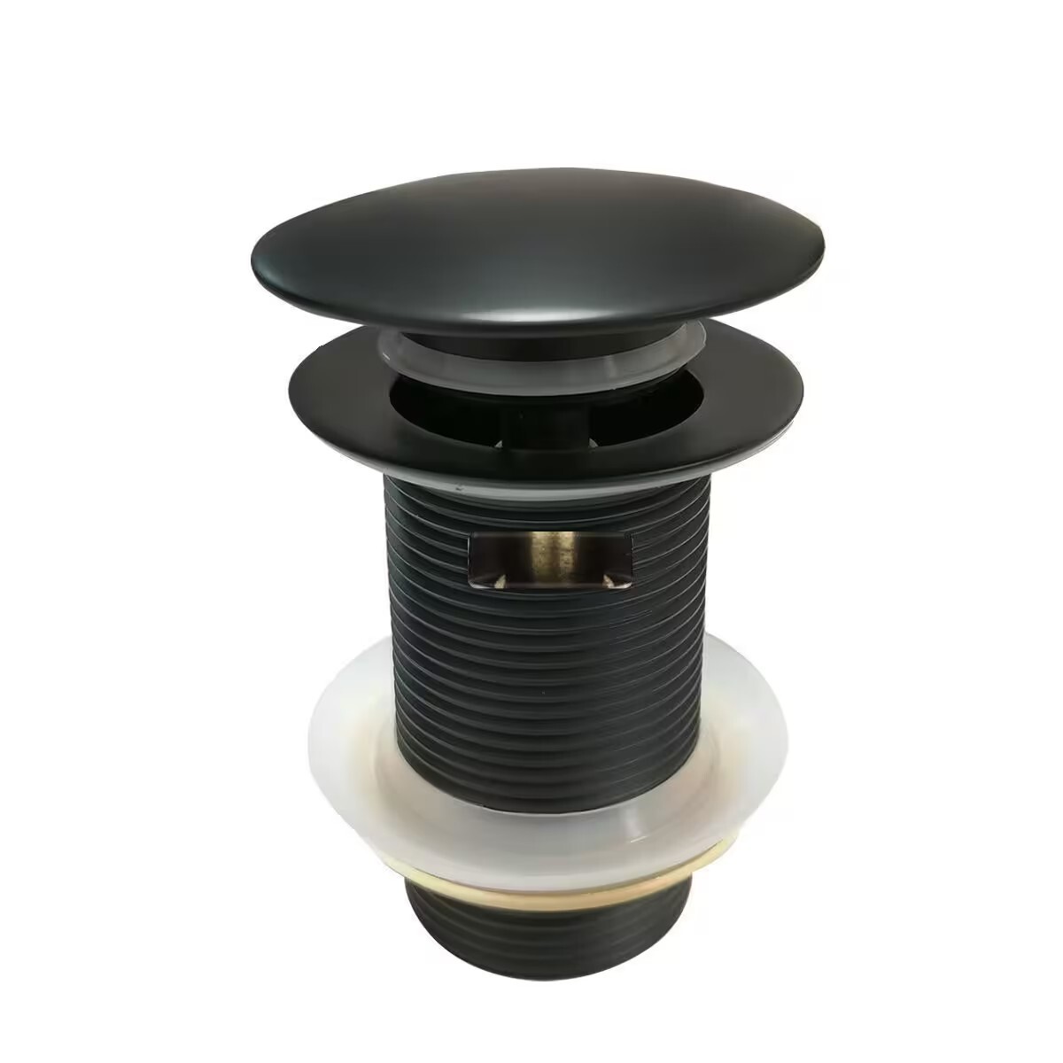 Válvula Lavatorio Negro Mate C/desborde Click 1.1/4 