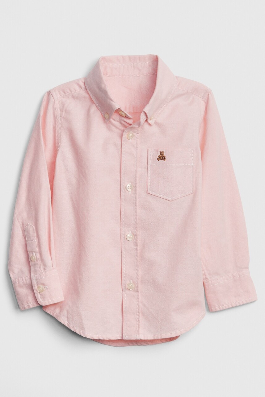 Camisa Oxford Con Bolsillo Toddler Niño Icy Pink