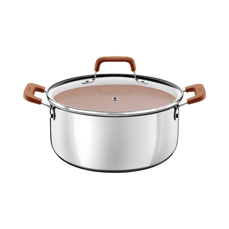 CACEROLA 24CM C/TAPA VIDRIO C/REVESTIMIENTO EN CERÁMICA ROMAGNA 28742/324 CACEROLA 24CM C/TAPA VIDRIO C/REVESTIMIENTO EN CERÁMICA ROMAGNA 28742/324