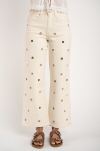 Jean Recto Bordado Off White