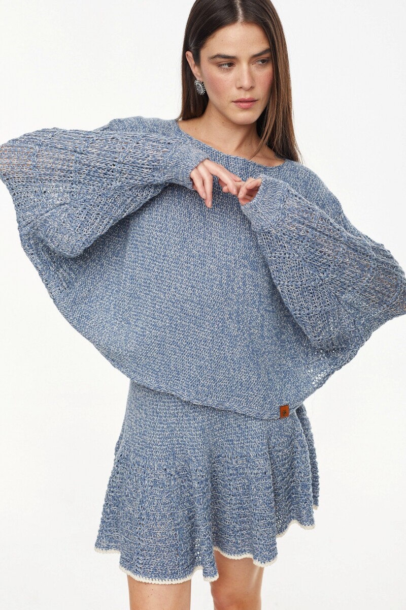 Sweater Agora Celeste/Crudo