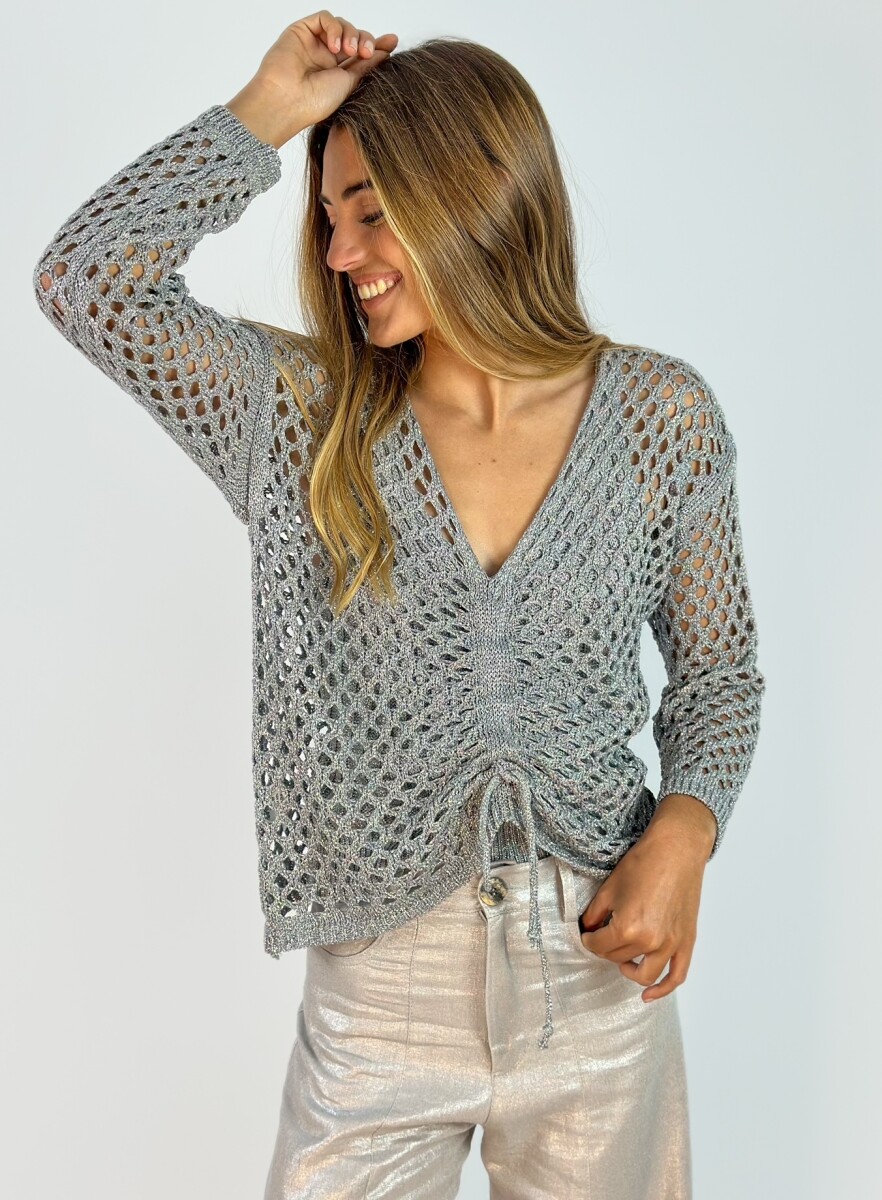 TOP TEJIDO YOKO - PLATEADO 