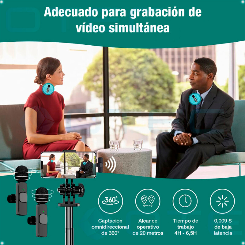 Micrófono De Solapa Inalámbrico Doble Para Android Micrófono De Solapa Inalámbrico Doble Para Android