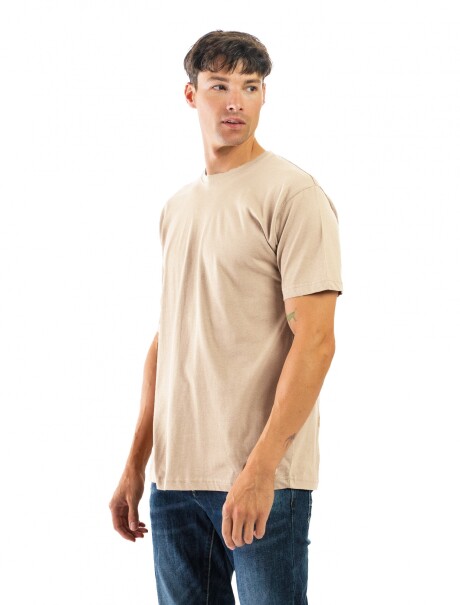 Remera Algodón Cuello Redondo Beige