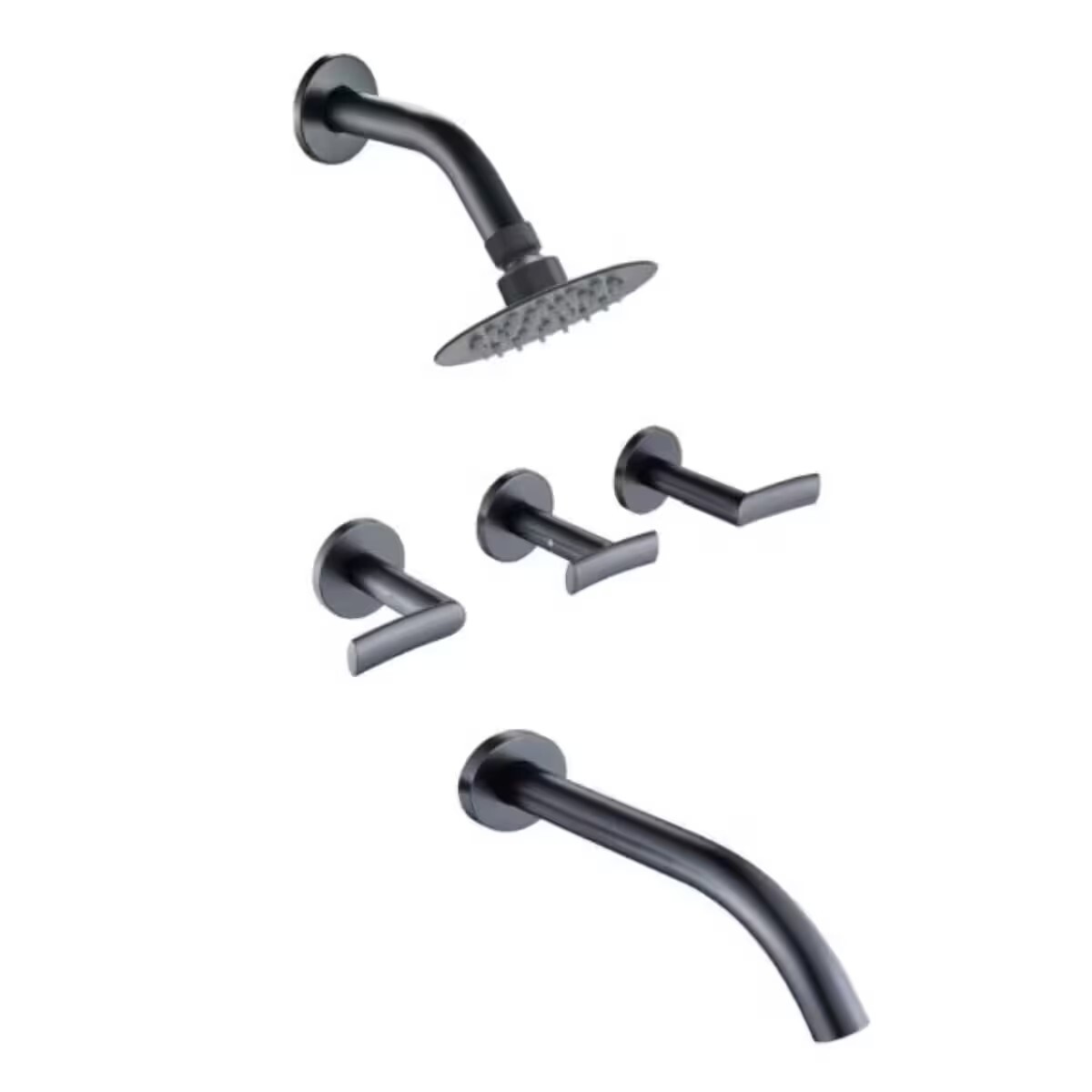 Griferia De Ducha Bimando Con Transferencia Negro Mate Noar 