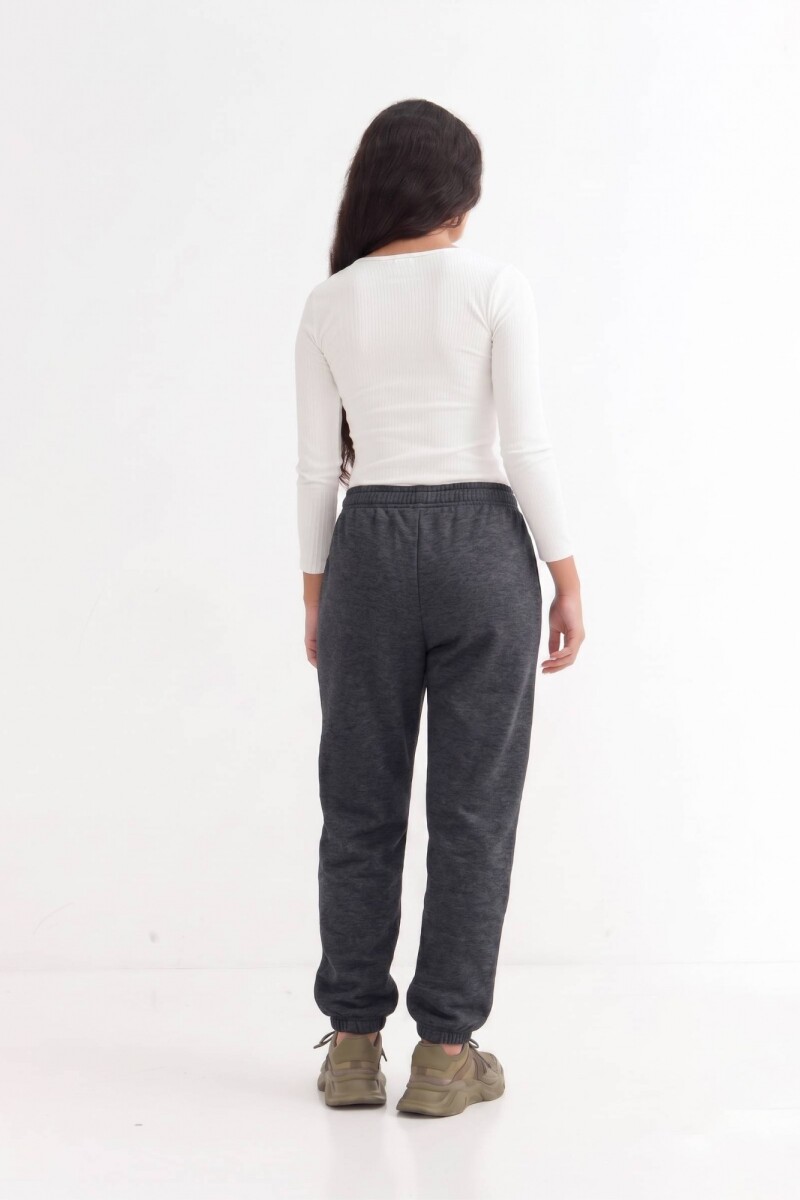 Pantalón dep clásico c/puños elásticos - UNISEX Gris melange oscuro