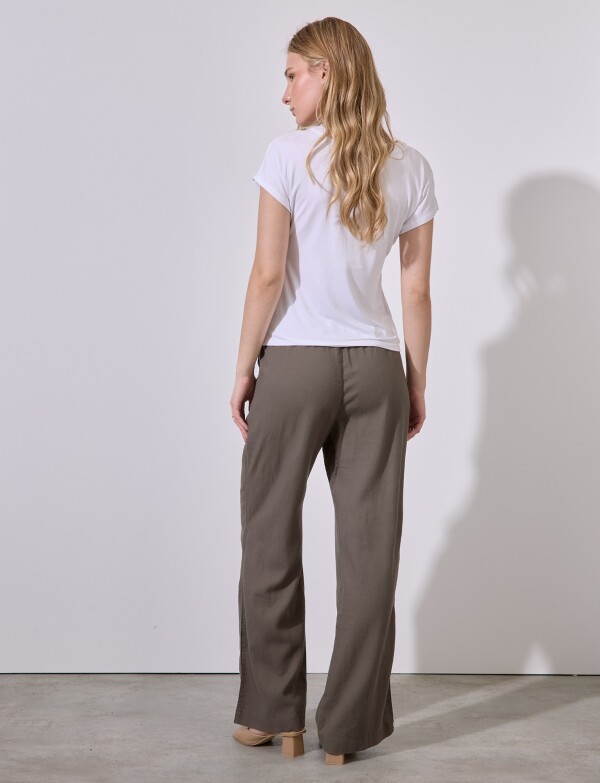 Pantalon Lino Wide OLIVA