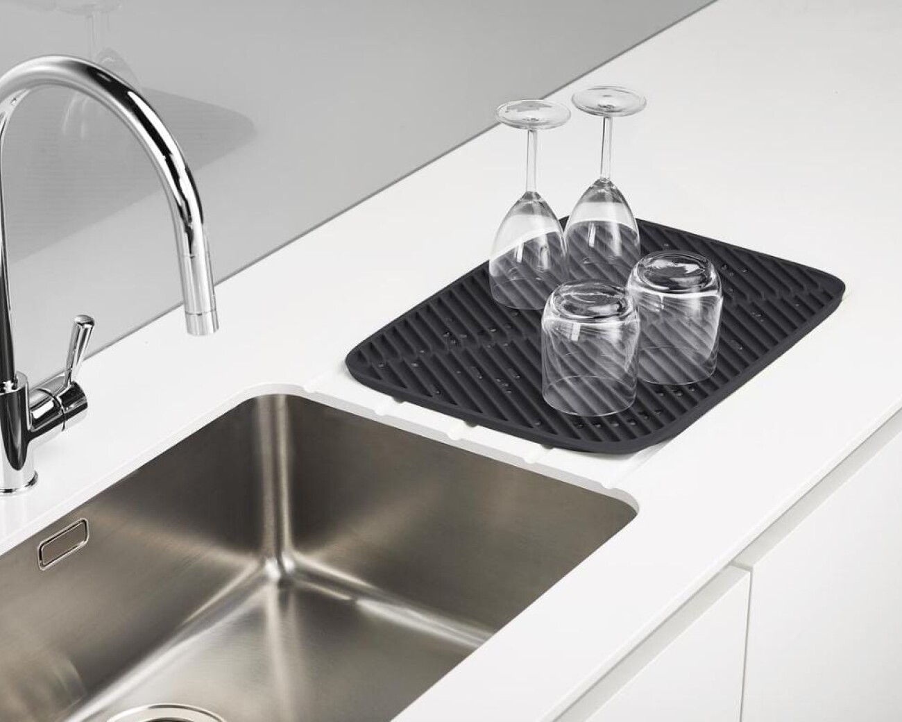 Escurridor tapete de drenaje flexible y compacto para vajilla Escurridor tapete de drenaje flexible y compacto para vajilla