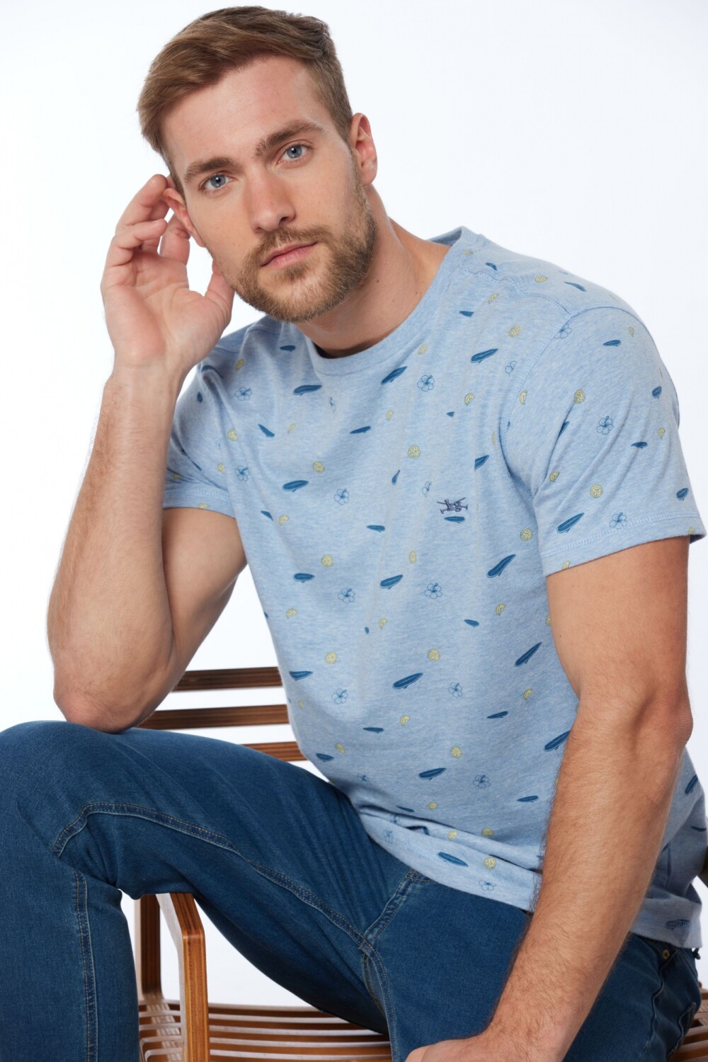 REMERA ESTAMPADA Azul