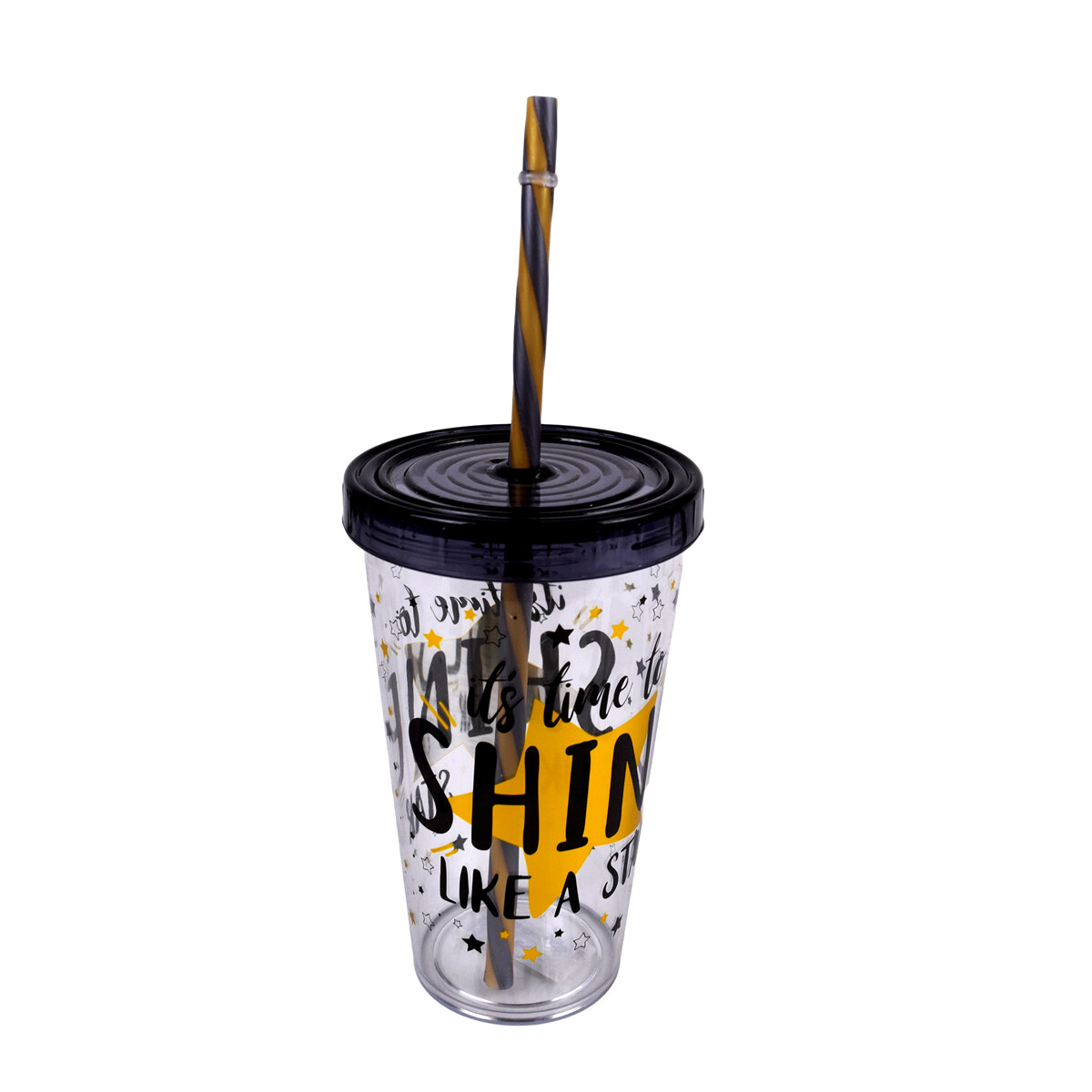 Vaso acrilico con sorbito de 660cc decorado Herevin 