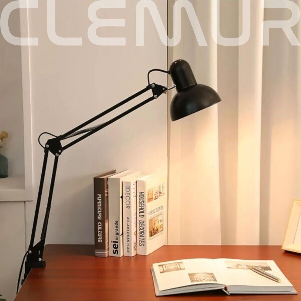 Lampara de escritorio mesa velador articulada arquitecto con morsa pinza IMBACK Color Negro Lampara de escritorio mesa velador articulada arquitecto con morsa pinza IMBACK Color Negro
