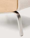 Butaca Amsen beige de contrachapado de roble y patas de acero inoxidable cepillado Butaca Amsen beige de contrachapado de roble y patas de acero inoxidable cepillado