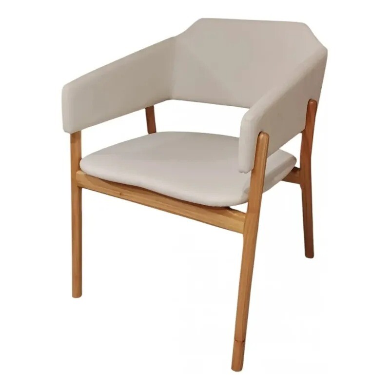 BUTACA STUZI MADERA CINAMOMO TAPIZADA EN PU COLOR CRUDO BUTACA STUZI MADERA CINAMOMO TAPIZADA EN PU COLOR CRUDO