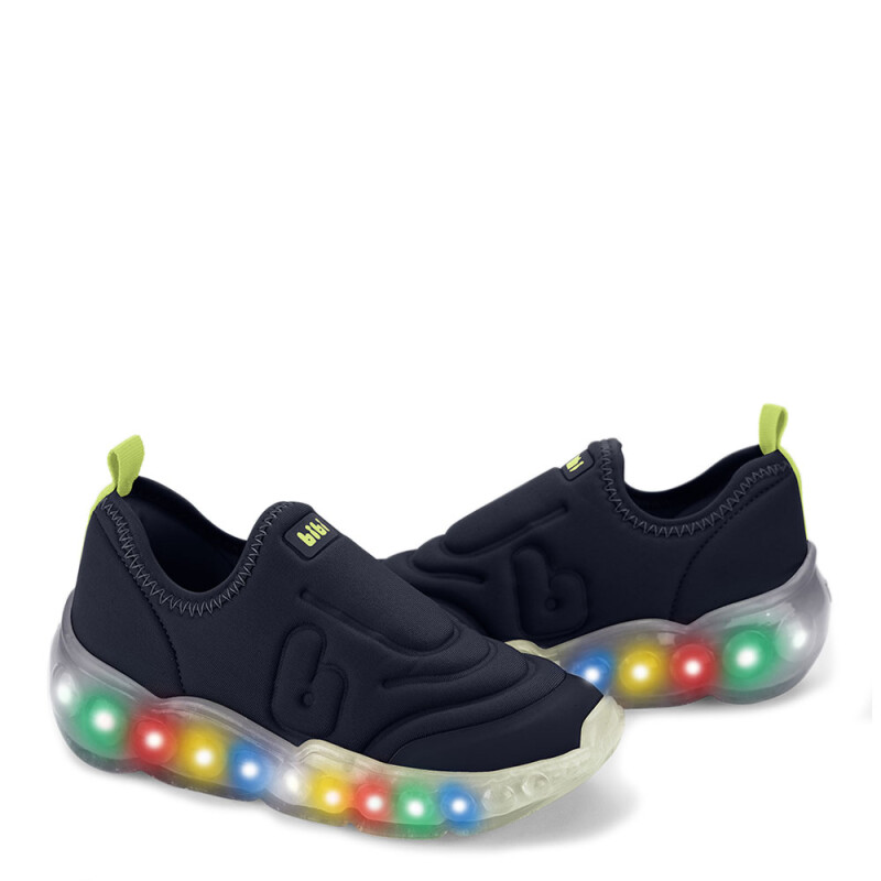 Championes de Niño Bibi Azul Marino - Amarillo Fluo