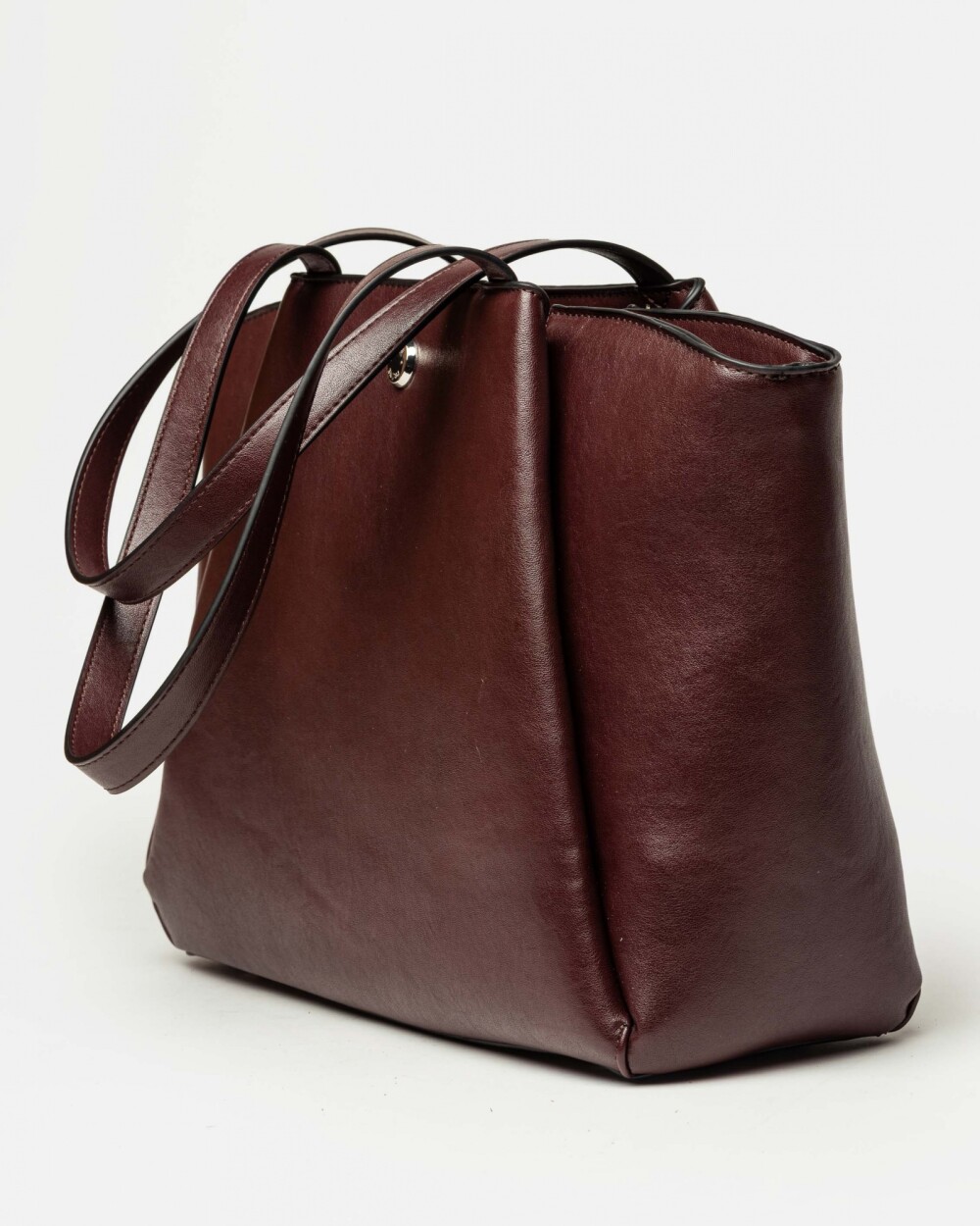 Shopper Raix en efecto cuero liso Bordeaux