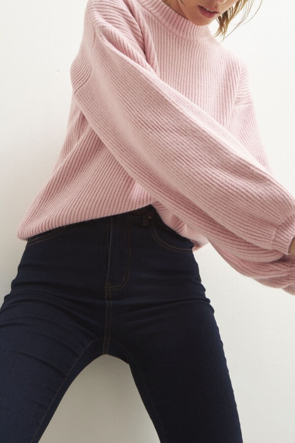 Sweater mangas abuchonadas rosa