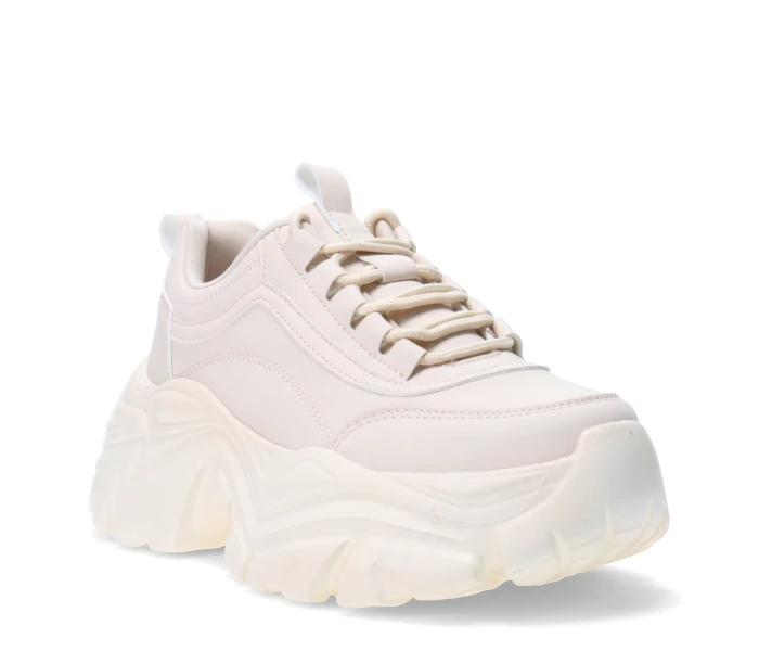 Deportivo LIME con plataforma acordonado Beige