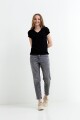 Sweater m/c escote V NEGRO